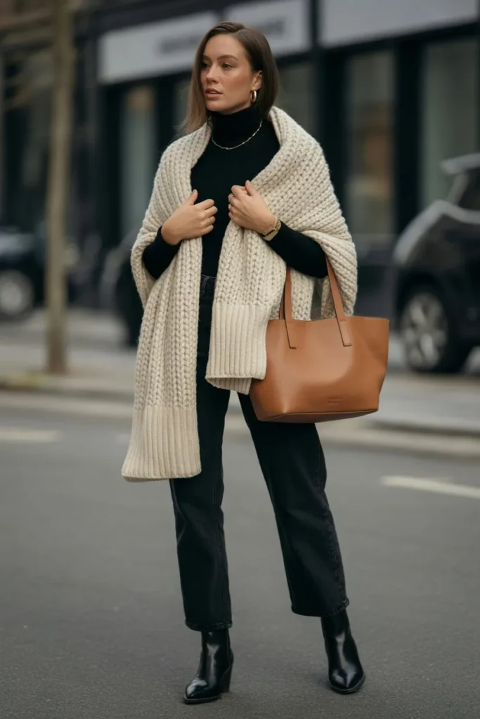 Oversized Scarf with Minimal Basics