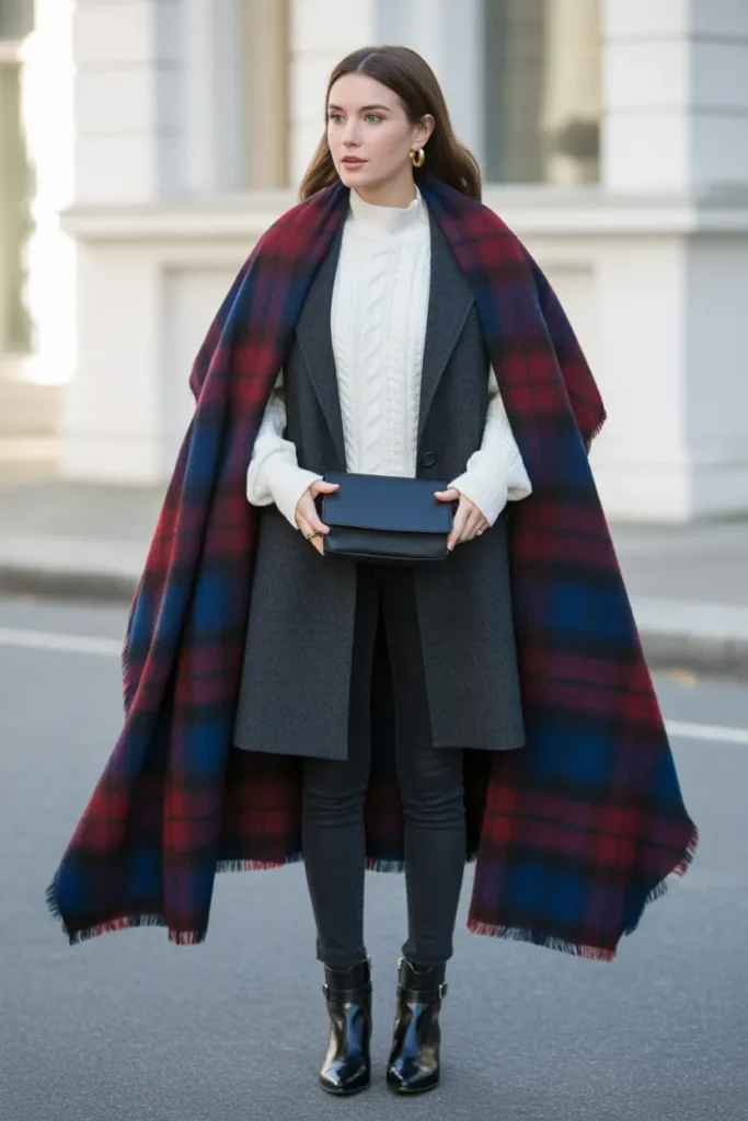 Plaid Scarf Accent