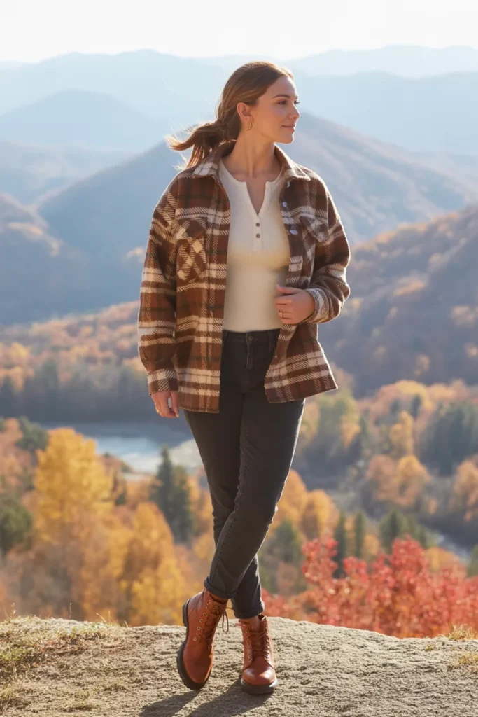 Plaid Shacket Combination