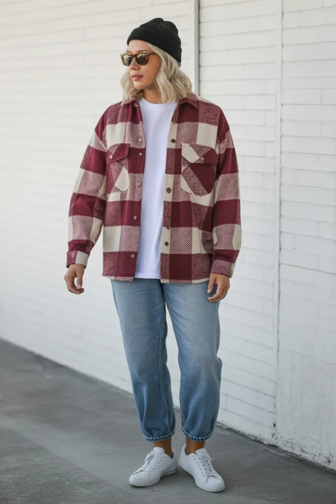 Plaid Shacket and Denim Duo
