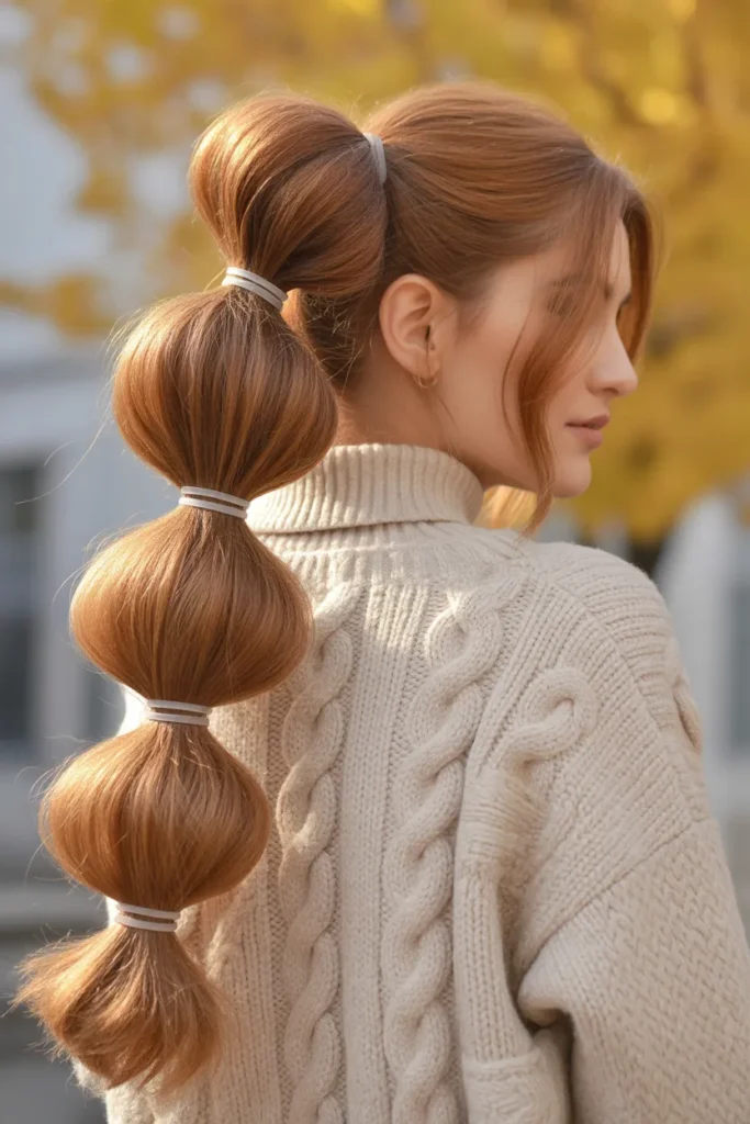 Playful Bubble Ponytail Style