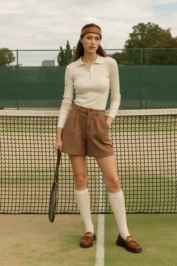 Polo Sweater with Tailored Shorts