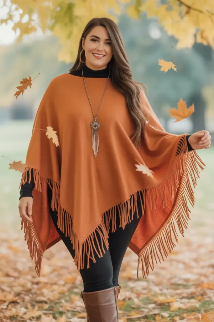 Poncho Sweater with Leggings
