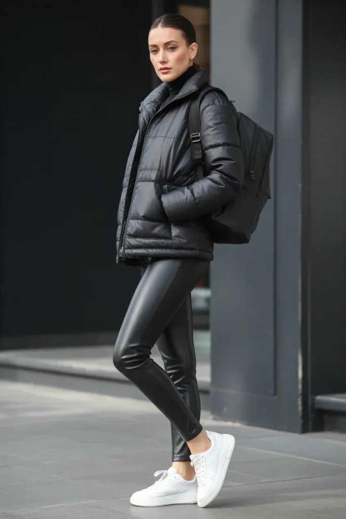 Puffer Jacket with Sleek Basics