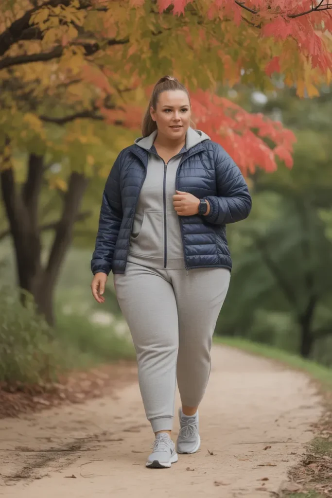 Quilted Jacket with Hoodie and Joggers