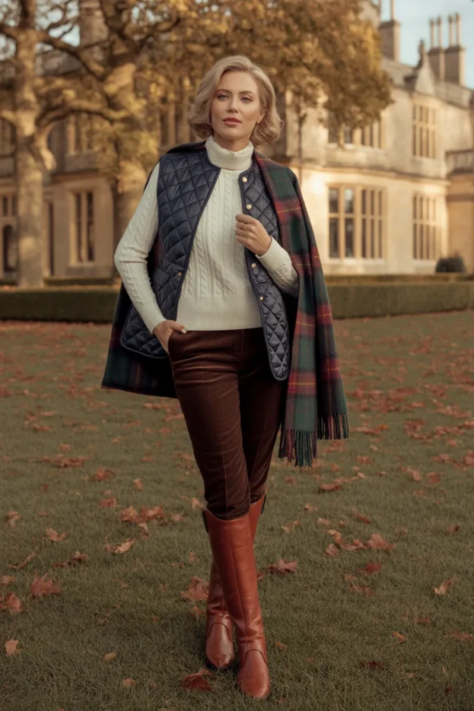 Quilted Vest with Cashmere Base