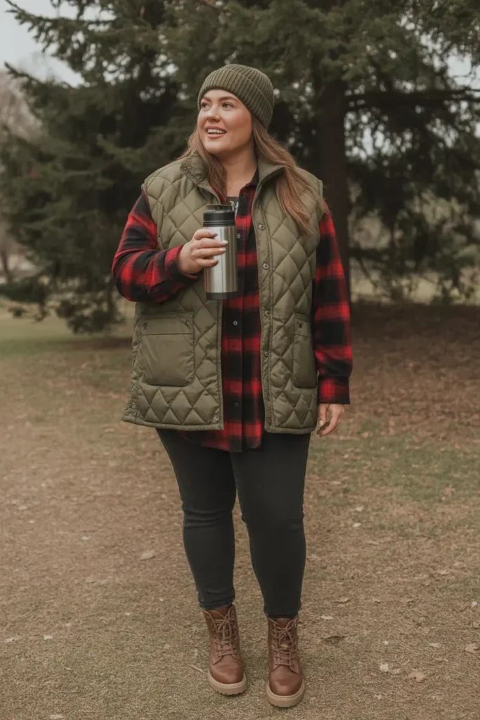 Quilted Vest with Flannel