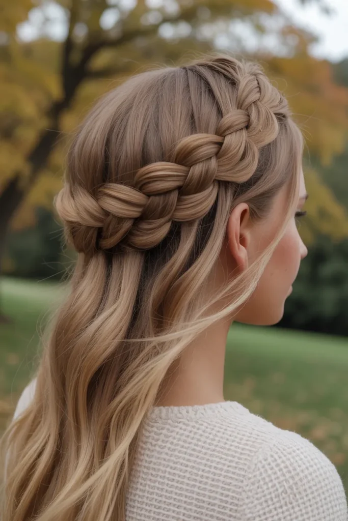 Romantic Braided Crown Updo