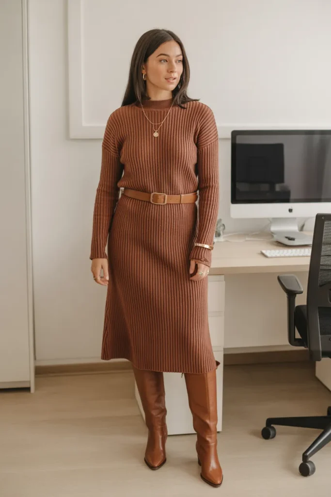 Rust Colored Sweater Dress