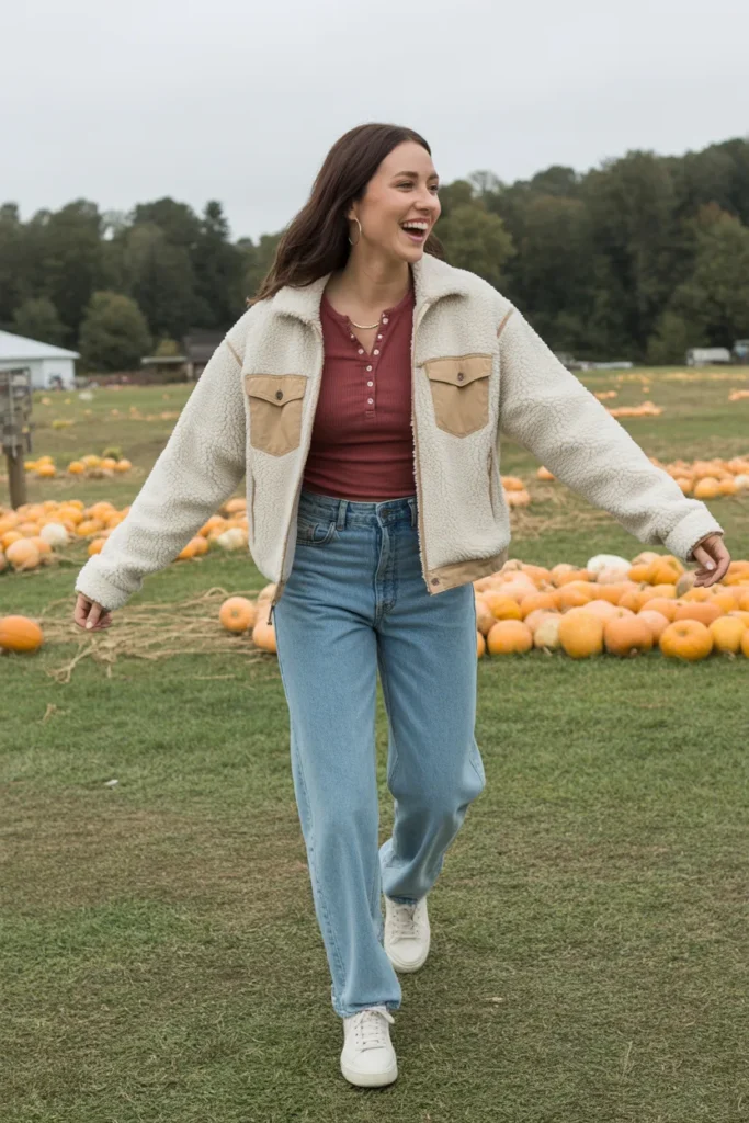 Sherpa Jacket with Classic Denim