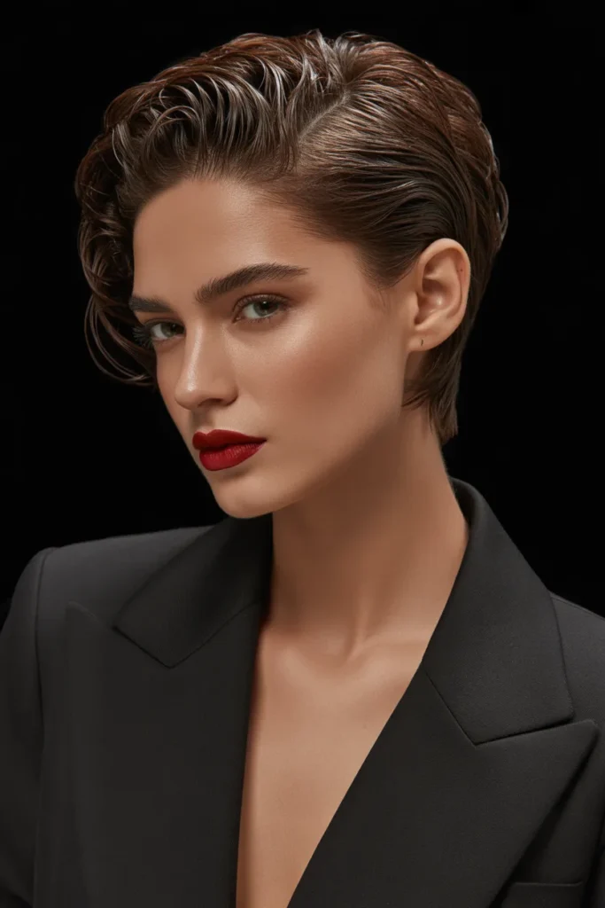 Slicked Back Pixie Style