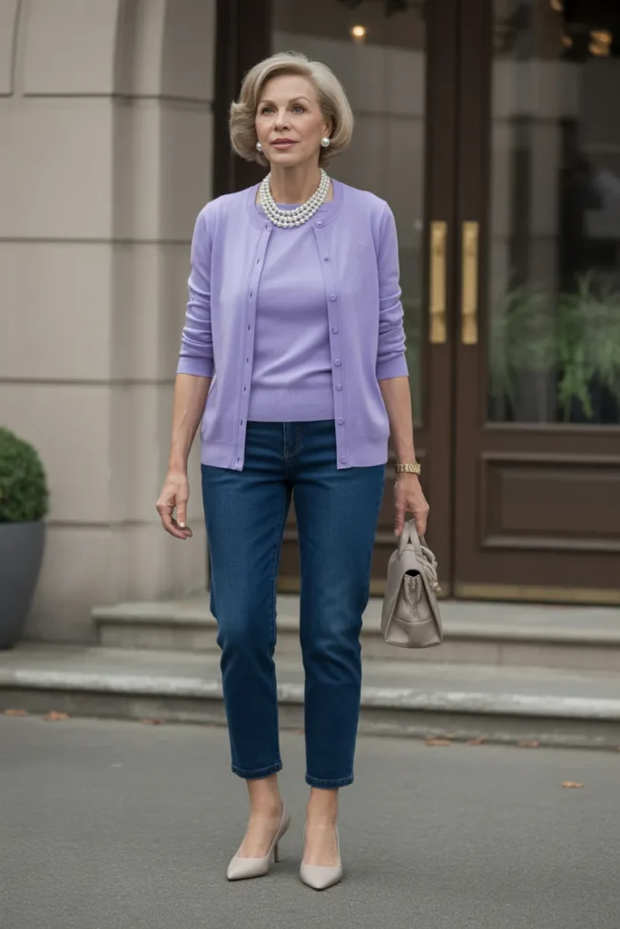 Slim Ankle Jeans with Sophisticated Sweater Set