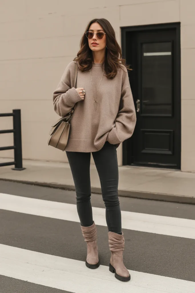Slouchy Boots with Skinny Jeans
