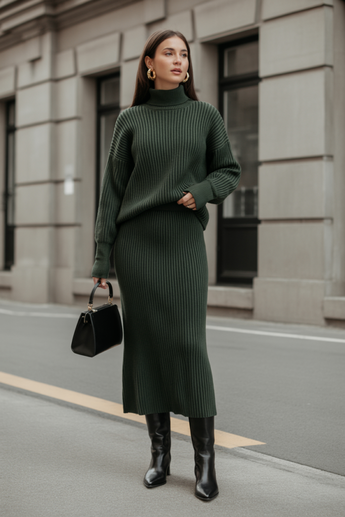 Sophisticated Knit Set Matching Outfit