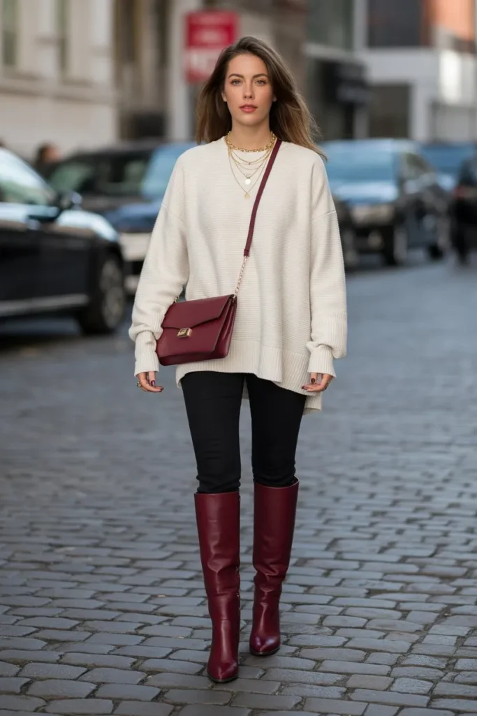 Statement Boots with Simple Knits