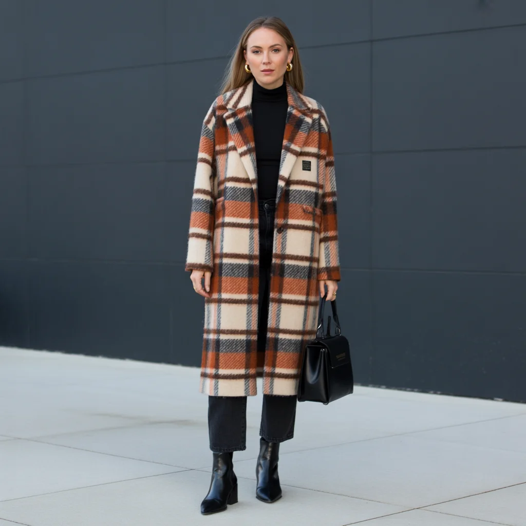 Statement Coat Over Simple Basics