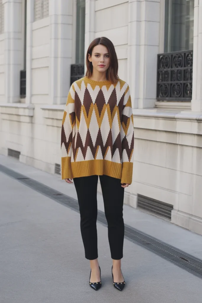  Statement Sweater With Minimal Bottoms