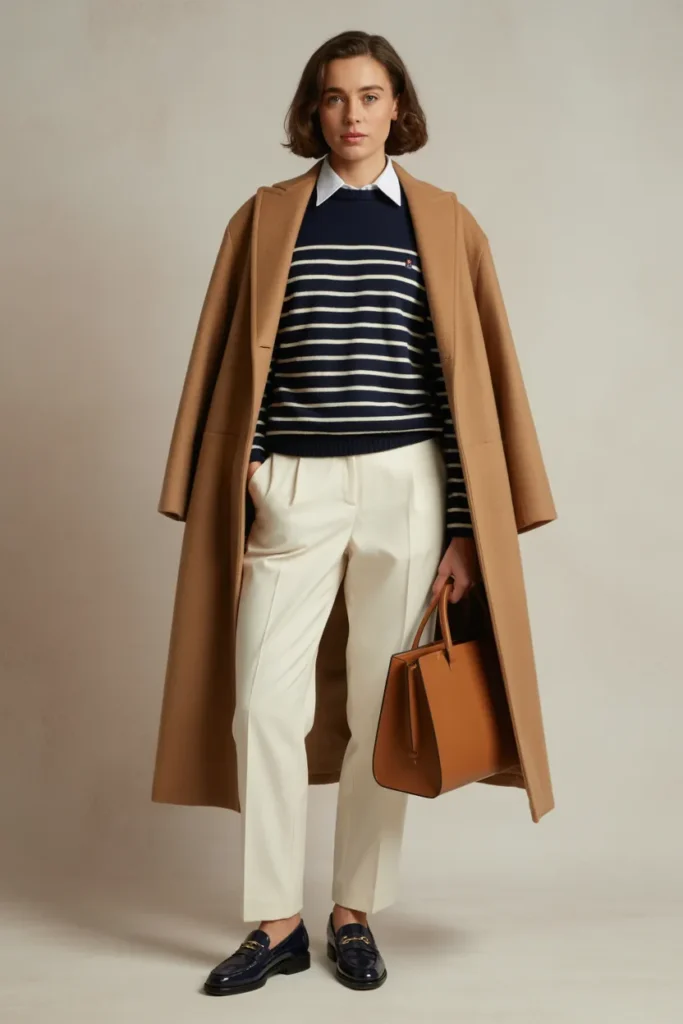 Striped Sweater with Tailored Pants