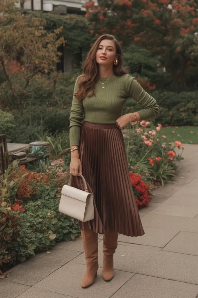 Sweater and Midi Skirt Pairing