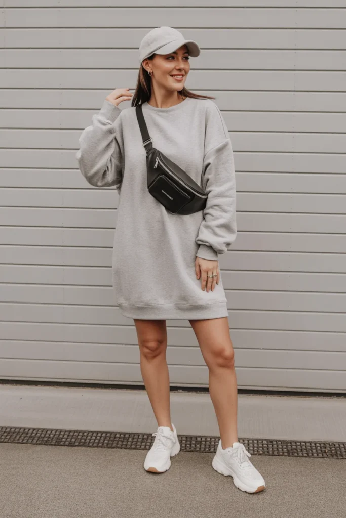 Sweatshirt Dress with Sneakers