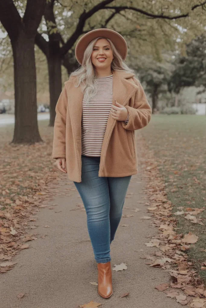 Teddy Coat with Jeans and Booties