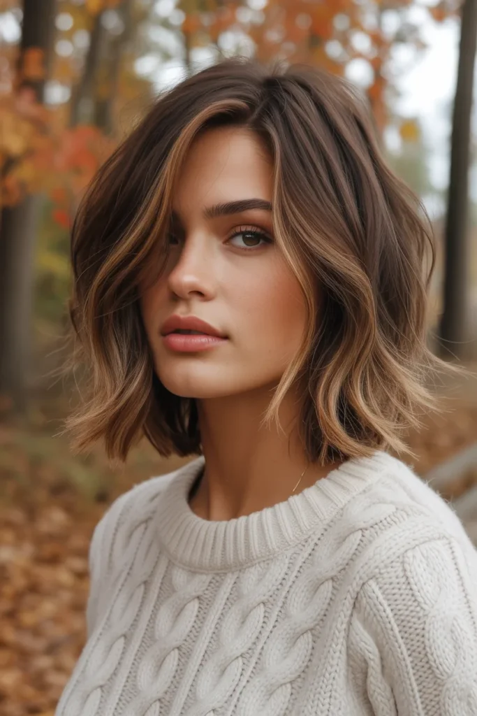 Tousled Lob with Face-Framing Layers