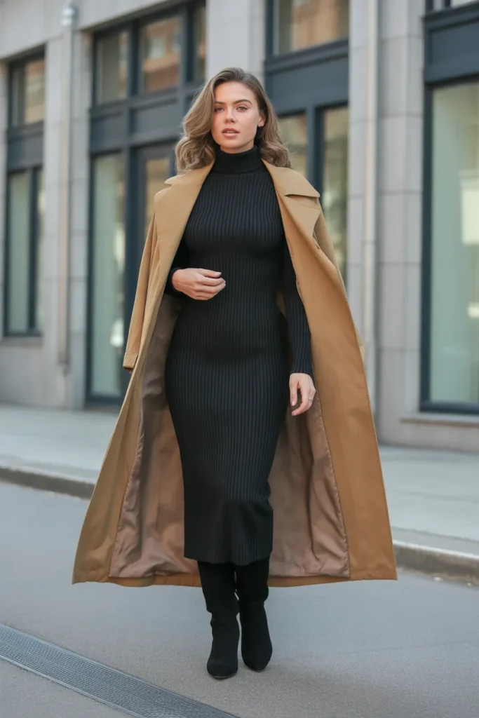Turtleneck Dress with Boots