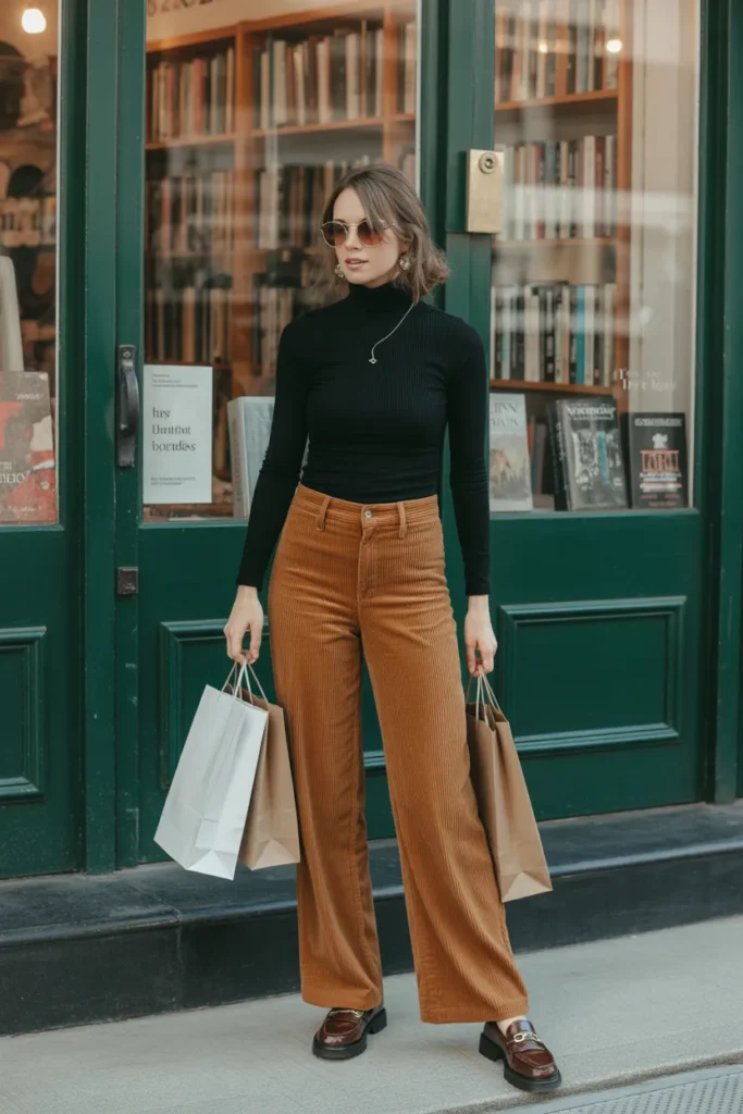 Turtleneck with Corduroy Pants