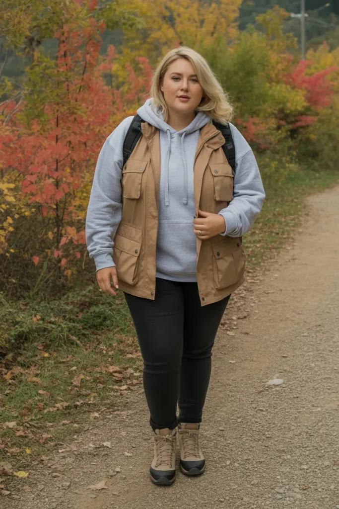 Utility Vest Over Hoodie