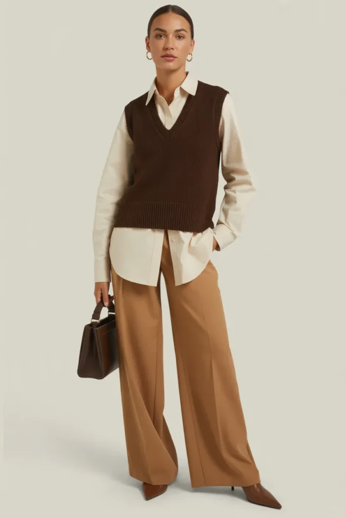 Vest and Wide-Leg Pants Trend