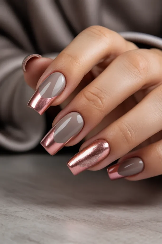 Warm Taupe with Rose Gold Foil