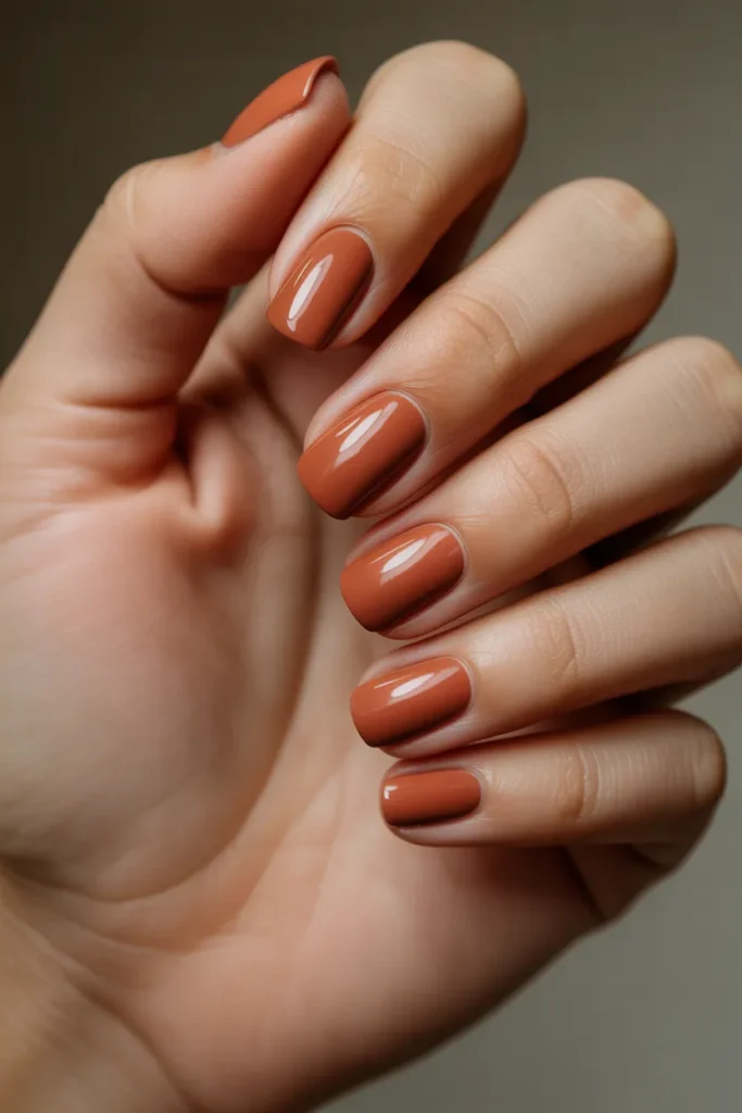 Warm Terracotta Clay Nails