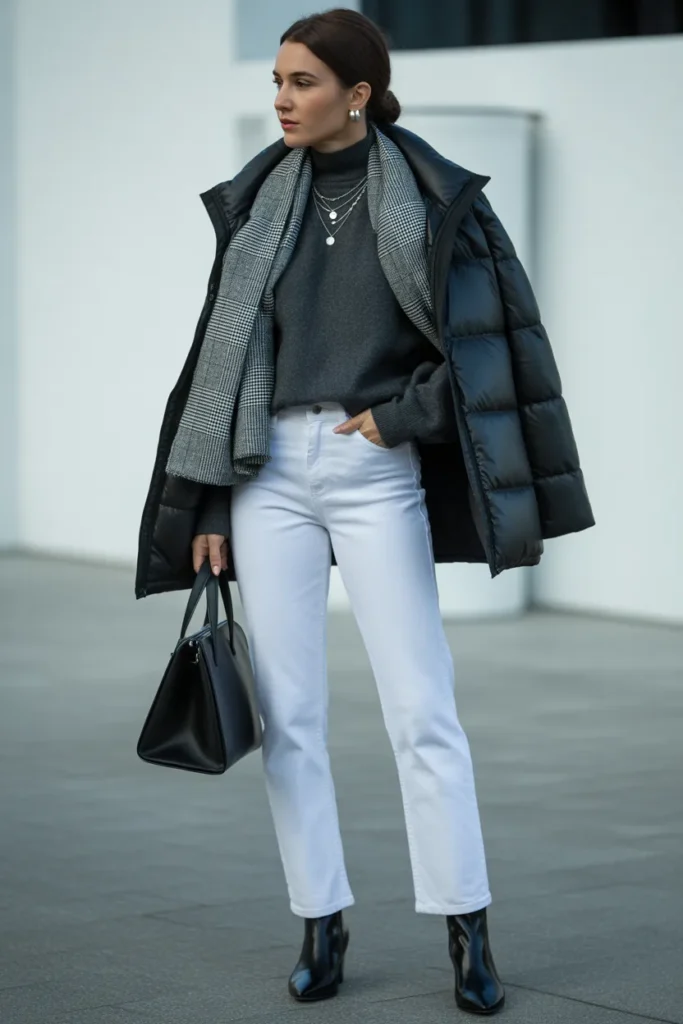 White Jeans Winter Twist