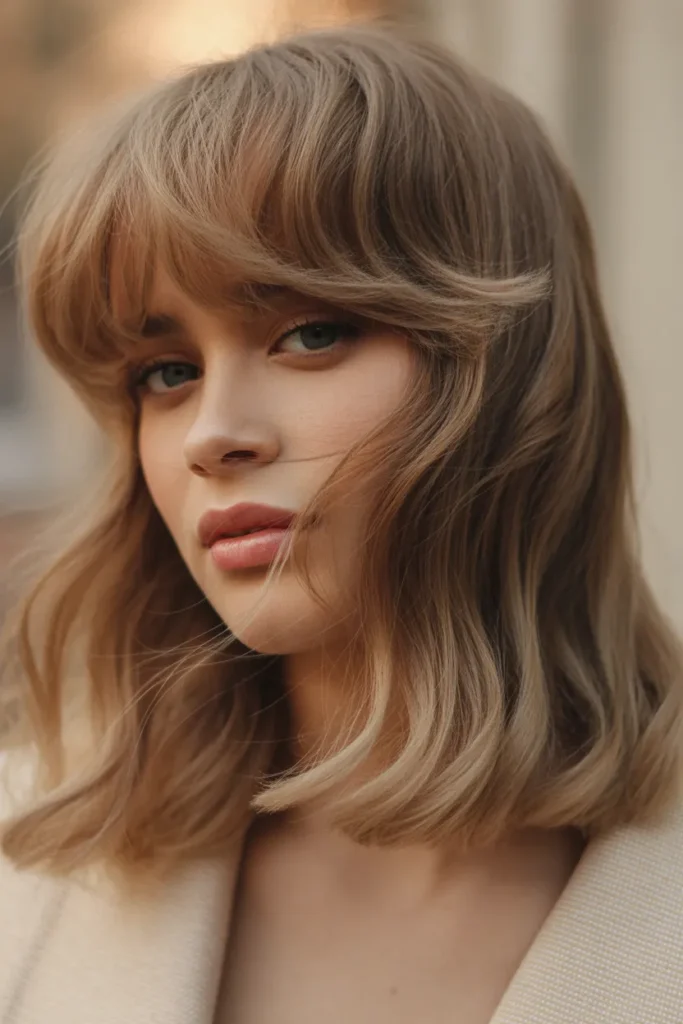 Wispy Bangs with Medium Length