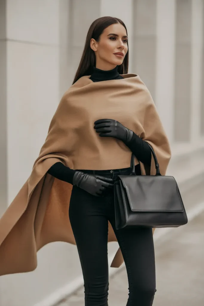 Wool Blend Poncho Over Basics