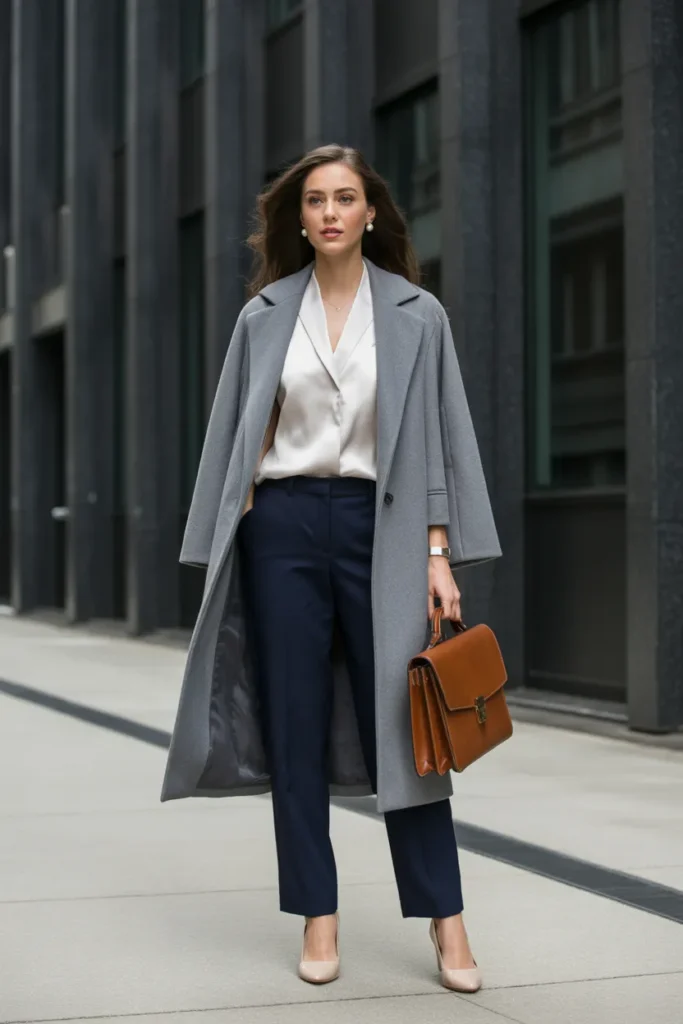 Wool Coat with Tailored Pants