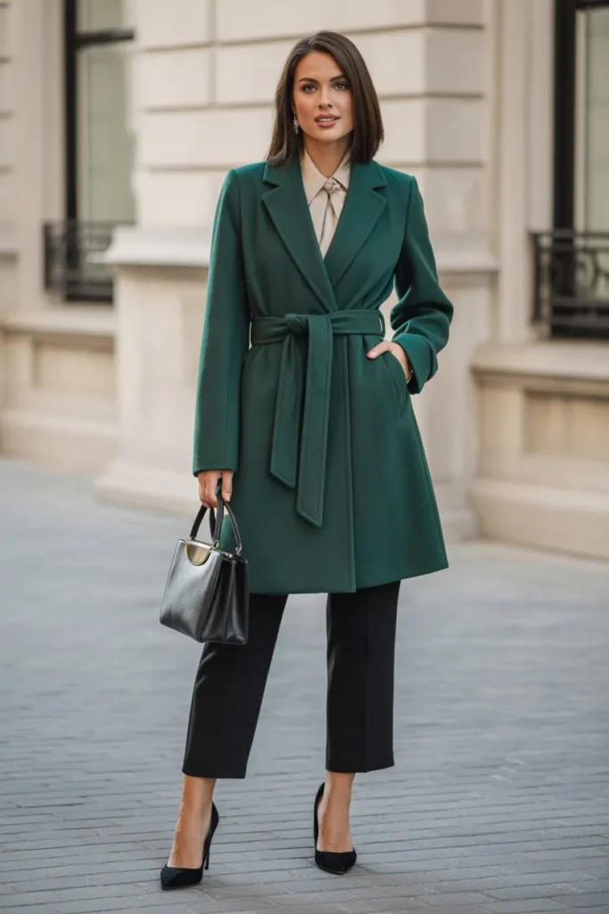 Wrap Coat with Belt Detail