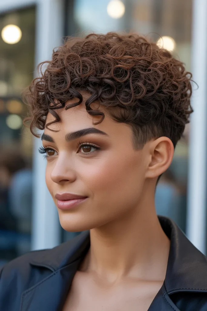 The Curly Tapered Cut