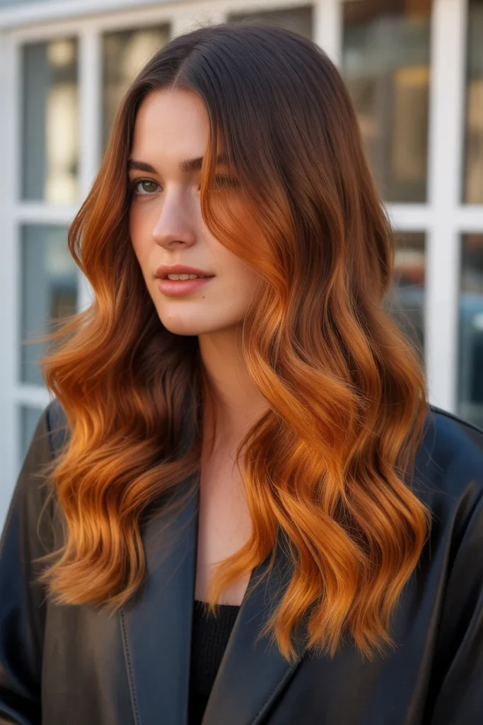  Amber Sunset Balayage Gradient