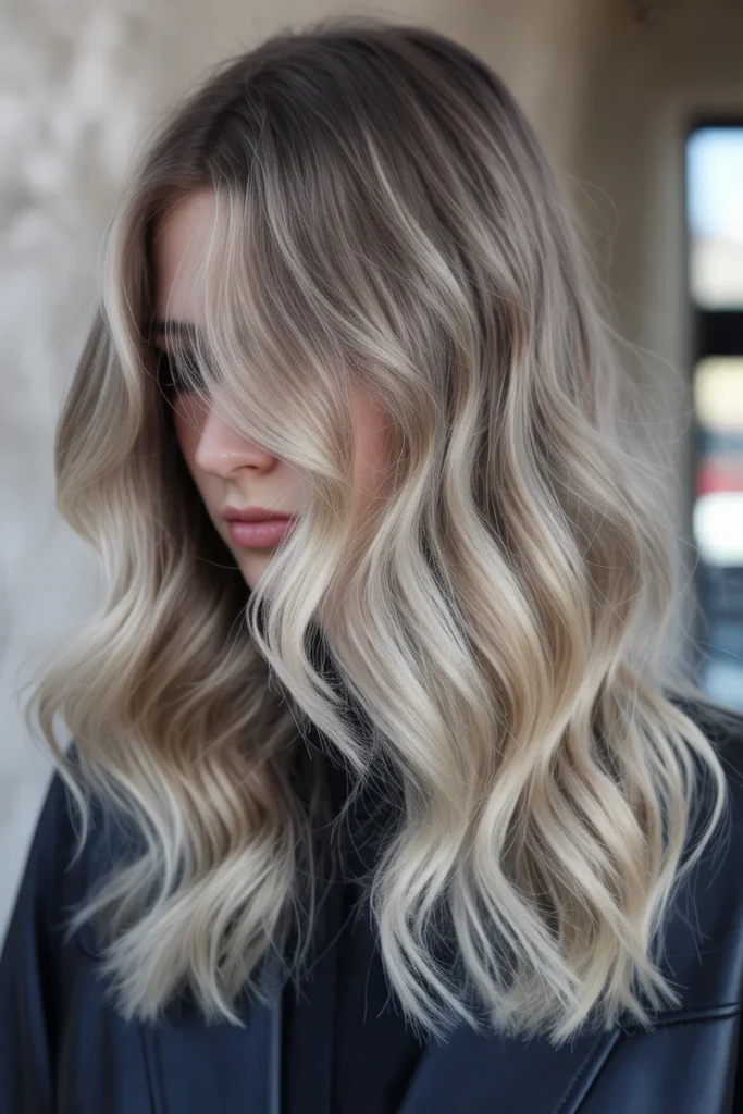 Ash Blonde Balayage with Smoky Roots