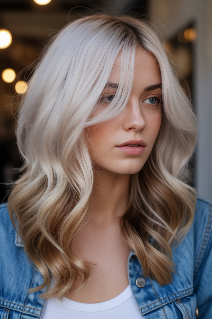  Ash Blonde with Warm Caramel Lowlights