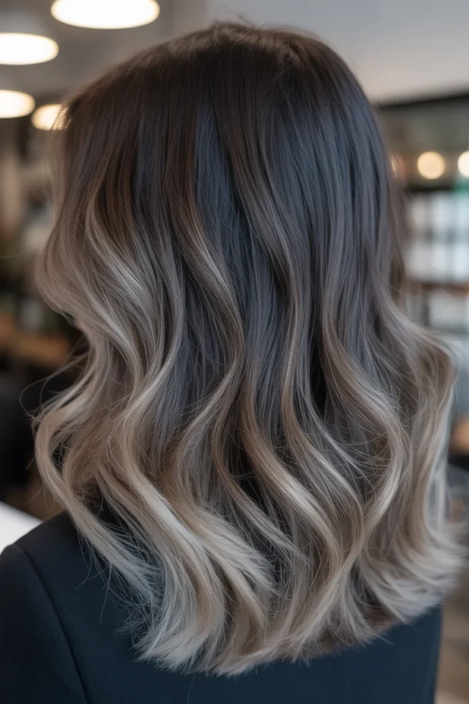 Ash Brown Smoky Balayage