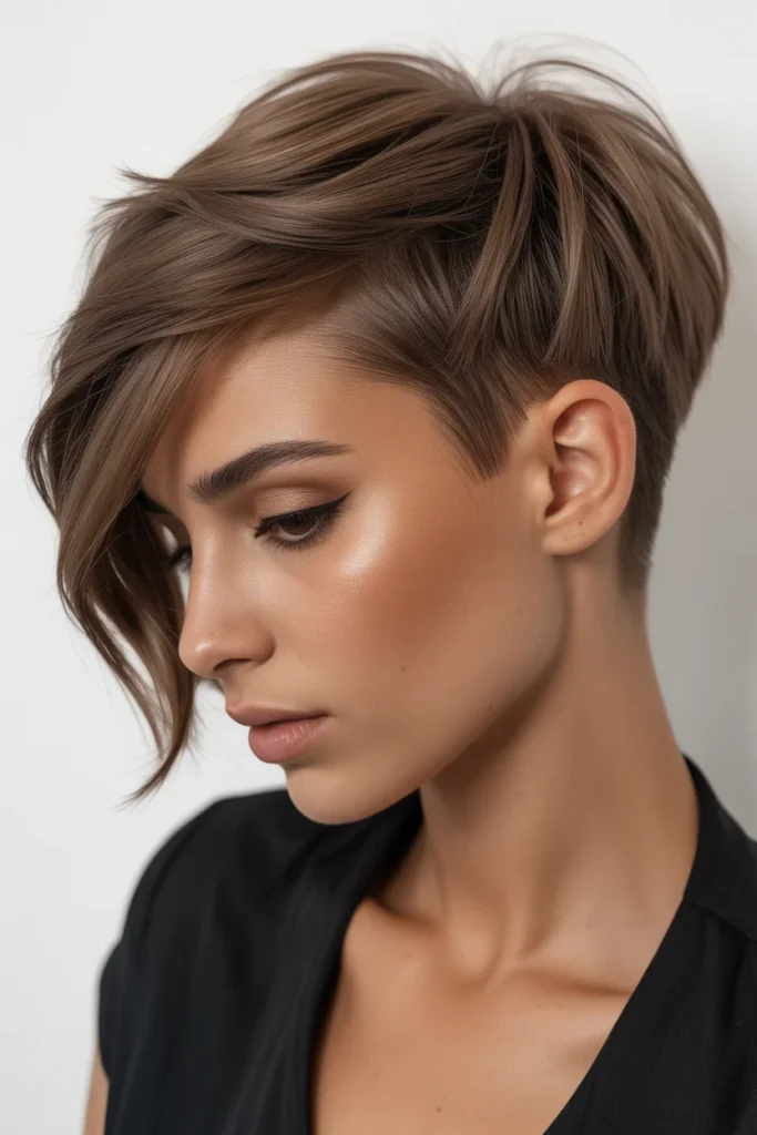 Ash Brown Undercut Pixie