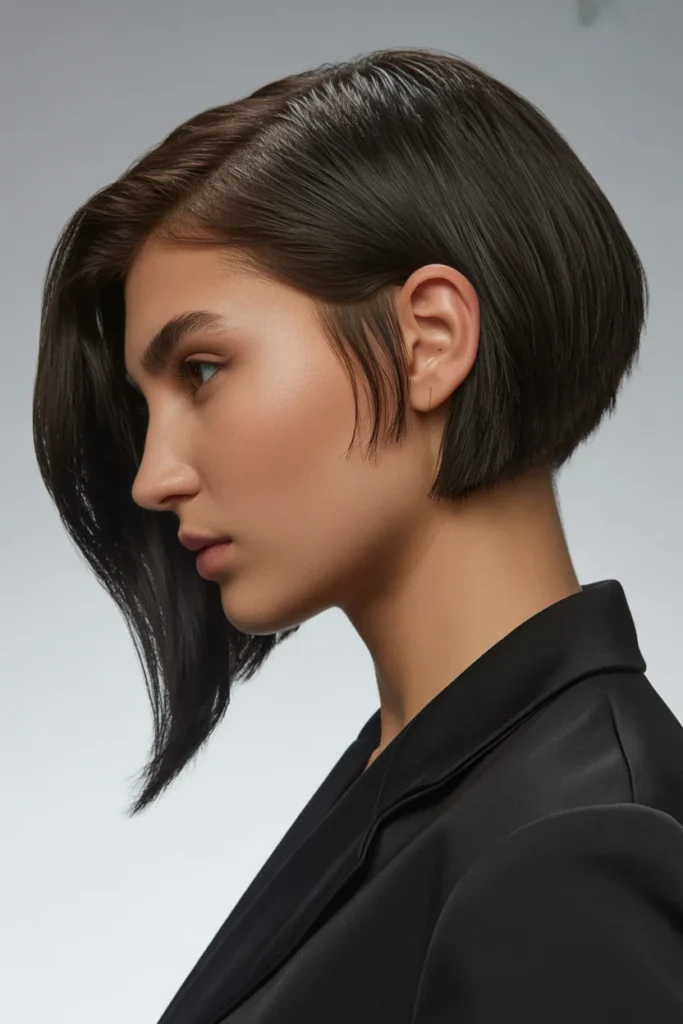 Asymmetrical Bob with Deep Side Part
