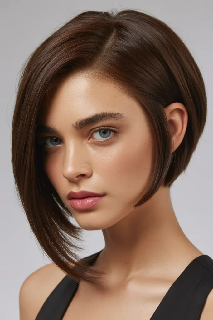 Asymmetrical Bob with Deep Side Part