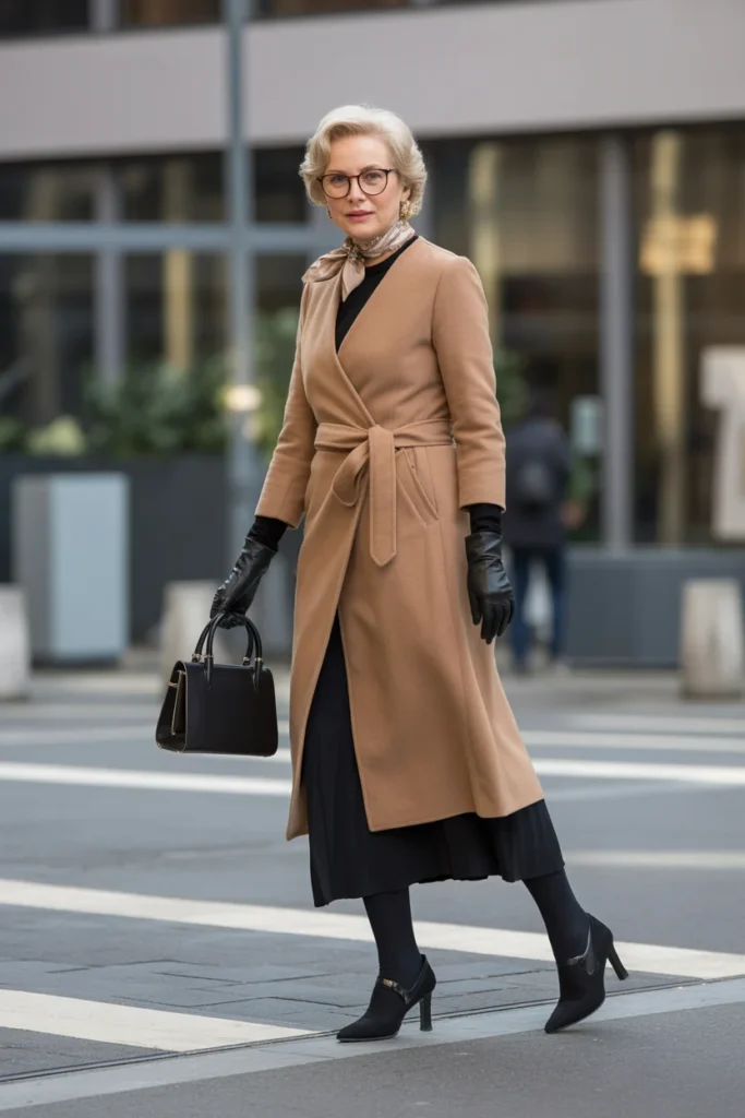  Belted Wrap Coat with Dress