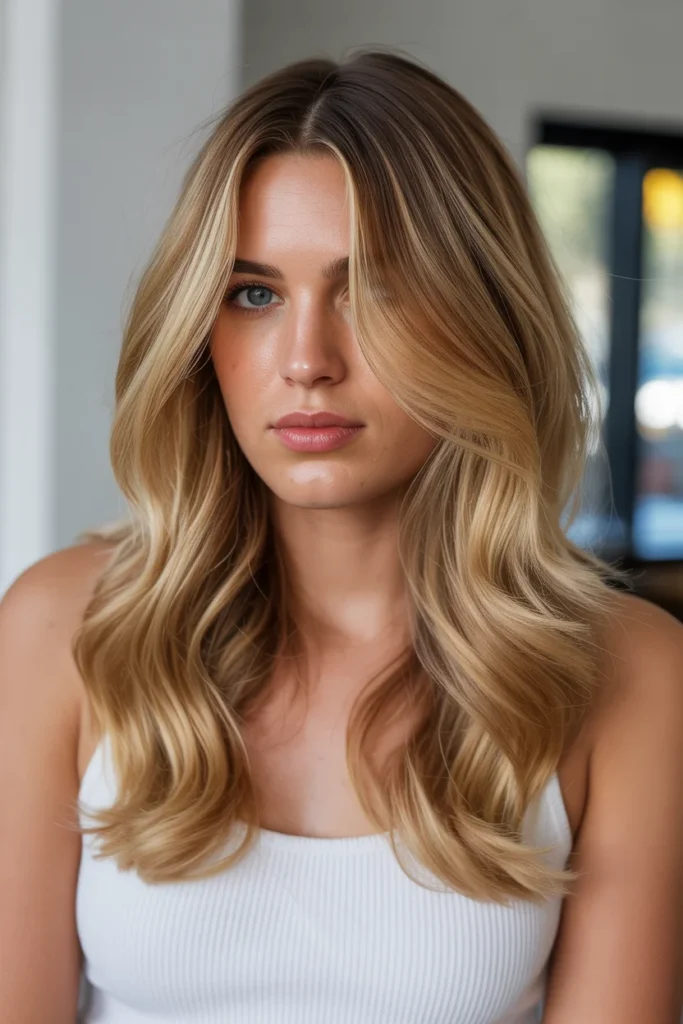 Biscuit Blonde with Caramel Foilyage