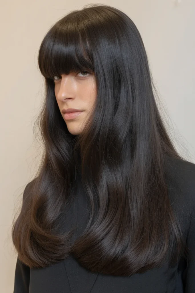 Blunt Bangs with Long Hair