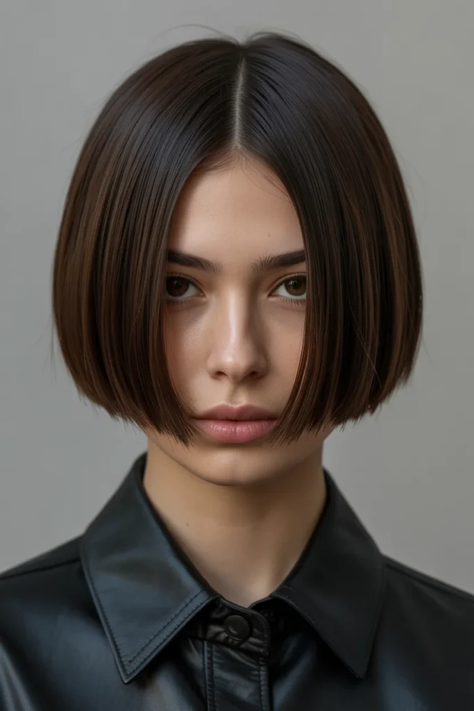 Blunt Cut with Middle Part