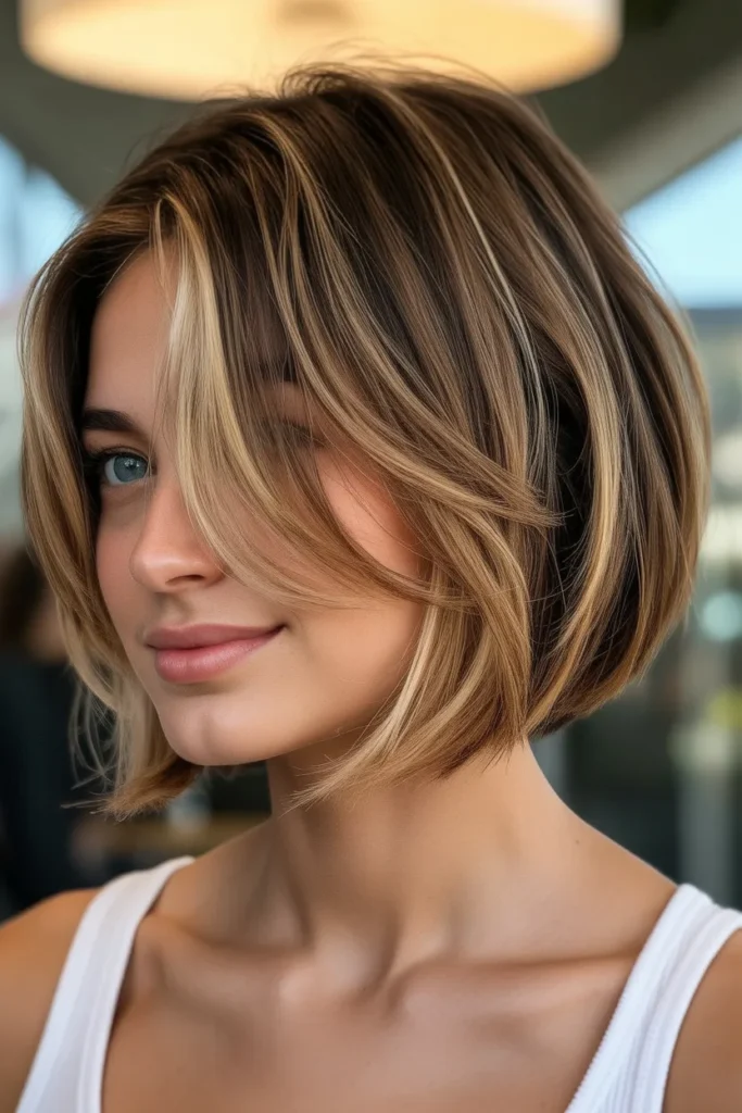 Bronde Stacked Bob with Babylights